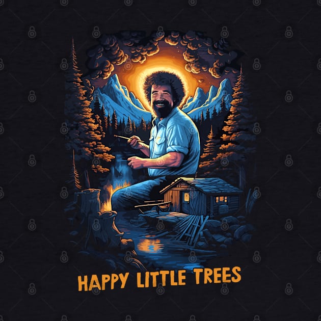 Happy Little Trees -- Retro Fan Artwork by DankFutura